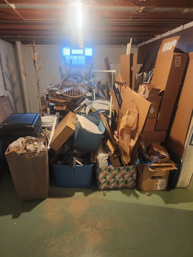 Roll-off dumpster container at job site for 8 Yard Dumpster Rental in Buckner